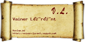 Vainer Lóránt névjegykártya