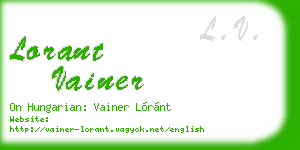 lorant vainer business card