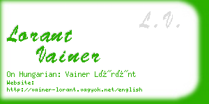 lorant vainer business card